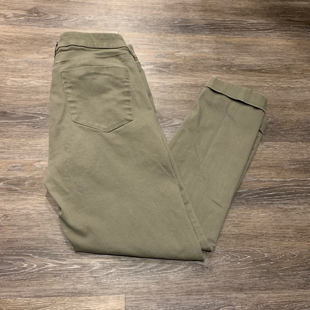 Loft olive green skinny jeans